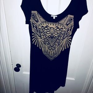 Charlotte Russe tribal black short sleeve dress